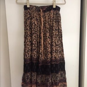 Vintage bohemian maxi skirt